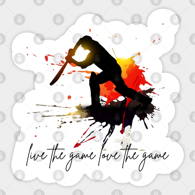 I don't like cricket, I love it, Cricket love the game Sticker by Teessential